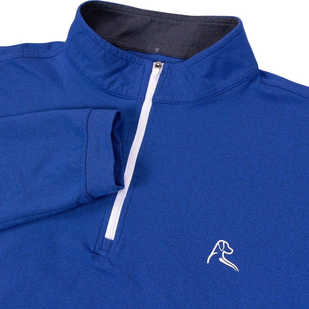 Rhoback Quarter Zip Pullover Mens L Blue Performance Nylon Spandex Golf Top